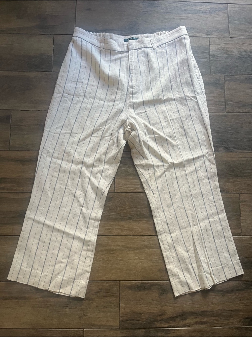 Lauren Ralph Lauren cream linen pants 14